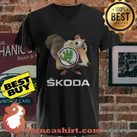 Ice Age Squirrel Scrat Skoda Logo shirt