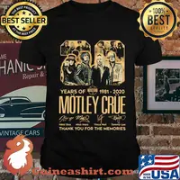 29 years of 1981 2020 motley crue thank you for the memories signatures shirt