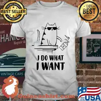 Cat I do what I want hand wash shirt