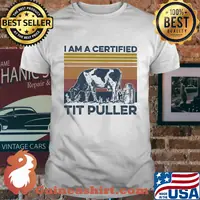 Cow I am a certified tit puller vintage shirt