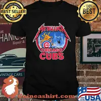 Metallica chicago cubs logo fire shirt