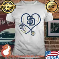 San diego padres baseball stethoscope heart shirt
