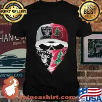 Skull mask player oakland raiders and stanford cardinal shirt