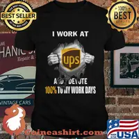 Blood insides i work at ups and devote 100% to my work days shirt