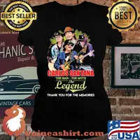 Carlos santana guitar the man the myth the legend thank you for the memories shirt