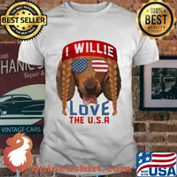 Dachshund I willie love the USA American flag veteran Independence Day shirt