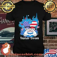 Disney mickey mouse teacher strong american flag independence day shirt