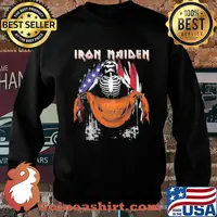 Skeleton iron maiden clemson tigers logo american flag independence day s Sweater