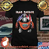 Skeleton iron maiden florida gators logo american flag independence day shirt