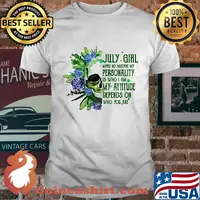 Skull cactus july girl make no mistake my personality is who i am my attitude depends on who you are shirt