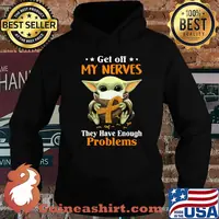 Star wars baby yoda mask get off my nerves they have enough problems cancer awareness s Hoodie