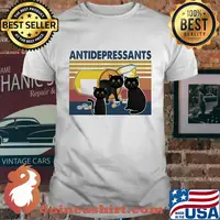 Three cats antidepressants vintage retro shirt
