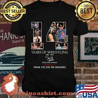 14 years of wrestling 1989 2003 steven james anderson stone cold thank you for the memories signature shirt