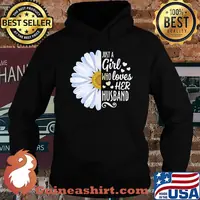 Flower just a girl who loves her husband hearts s Hoodie