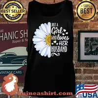 Flower just a girl who loves her husband hearts s Tank top