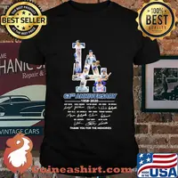 Los angeles dodgers 62th anniversary 1958 2020 thank you for the memories signatures shirt
