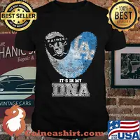 Los angeles raiders and los angeles dodgers heart it's in my dna shirt