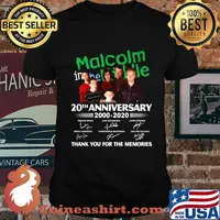 Malcolm in the middle 20th anniversary 2000 2020 thank you for the memories signatures shirt