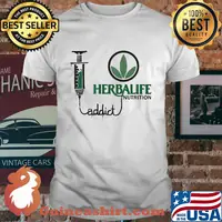 Nurse needle addict herbalife nutrition logo shirt