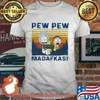 Rick and morty pew pew madafakas vintage retro shirt