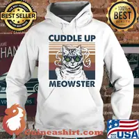 Weed cuddle up meowster vintage retro s Hoodie