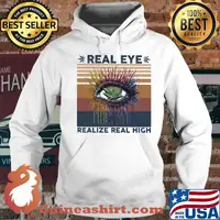 Weed eye real realize real high vintage retro s Hoodie