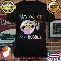 Baby yoda hug papa john's stay out of my bubble covid-19 shirt