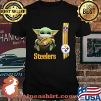 Baby yoda mask hug pittsburgh steelers nfl shirt