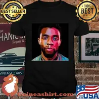 Black panther chadwick Boseman art color shirt
