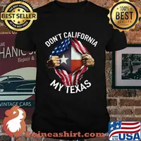 Blood insides don't californicate my texas american flag independence day star shirt