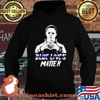 Halloween michael myers blue lives matter american flag independence day s Hoodie