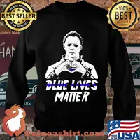 Halloween michael myers blue lives matter american flag independence day s Sweater