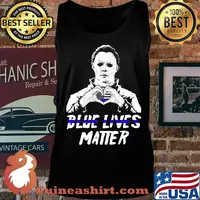 Halloween michael myers blue lives matter american flag independence day s Tank top