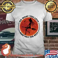 Halloween witch do what you love and hex the rest sunset shirt
