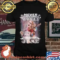 Harley quinn never underestimate a woman who was born in june shirt
