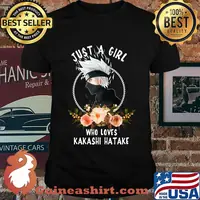 Just a girl who loves kakashi hatake flowers shirt