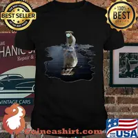 Labrador dog mask water reflection shirt