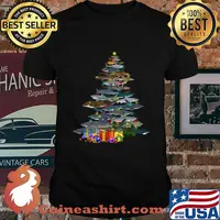 Merry christmas tree shark shirt