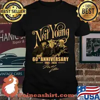 Neil young 60th anniversary 1960 2020 signatures shirt