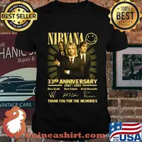 Nirvana 33rd anniversary 1987 2020 thank you for the memories signatures shirt