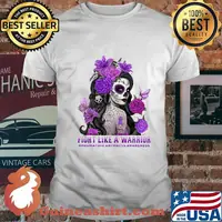 Woman tattoos fight like a warrior rheumatoid arthritis awareness flowers butterflies shirt