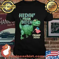 Hiding from Biden shirt kids USA Flag T Rex Trump 2020 T-Shirt