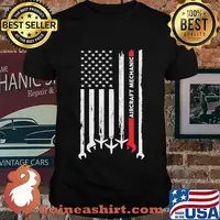 Official Aircraft Mechanic American Flag Independence Day Shirt