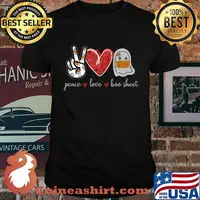 Peace Love Boo Sheet Kawaii Ghost Halloween Costume Gift T-Shirt