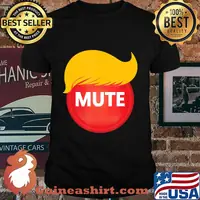 Mute Button Trump Hair Funny Presidential Debate Halloween Shirt