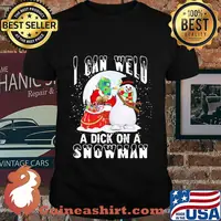 Merry christmas i can weld a dick on a snowman shirt