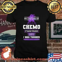 My Last Day Of Chemo It Was Tough But I Was Tougher Pancreatic Cancer Awareness Shirt