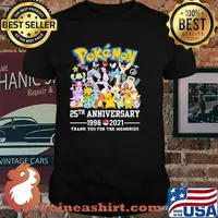 Pokemon 25th Anniversary 1996 2021 Thank You For The Memories Shirt
