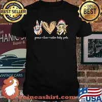 Peace Love Native Baby Yoda American Shirt