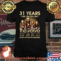 31 years 1990 2021 The Verve thank you for the memories signatures shir31 years 1990 2021 The Verve thank you for the memories signatures shirt